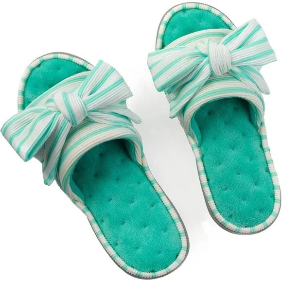 Women's Light Green Memory Foam House Eurytides Slide Slippers Shoes - Picture 1 of 9